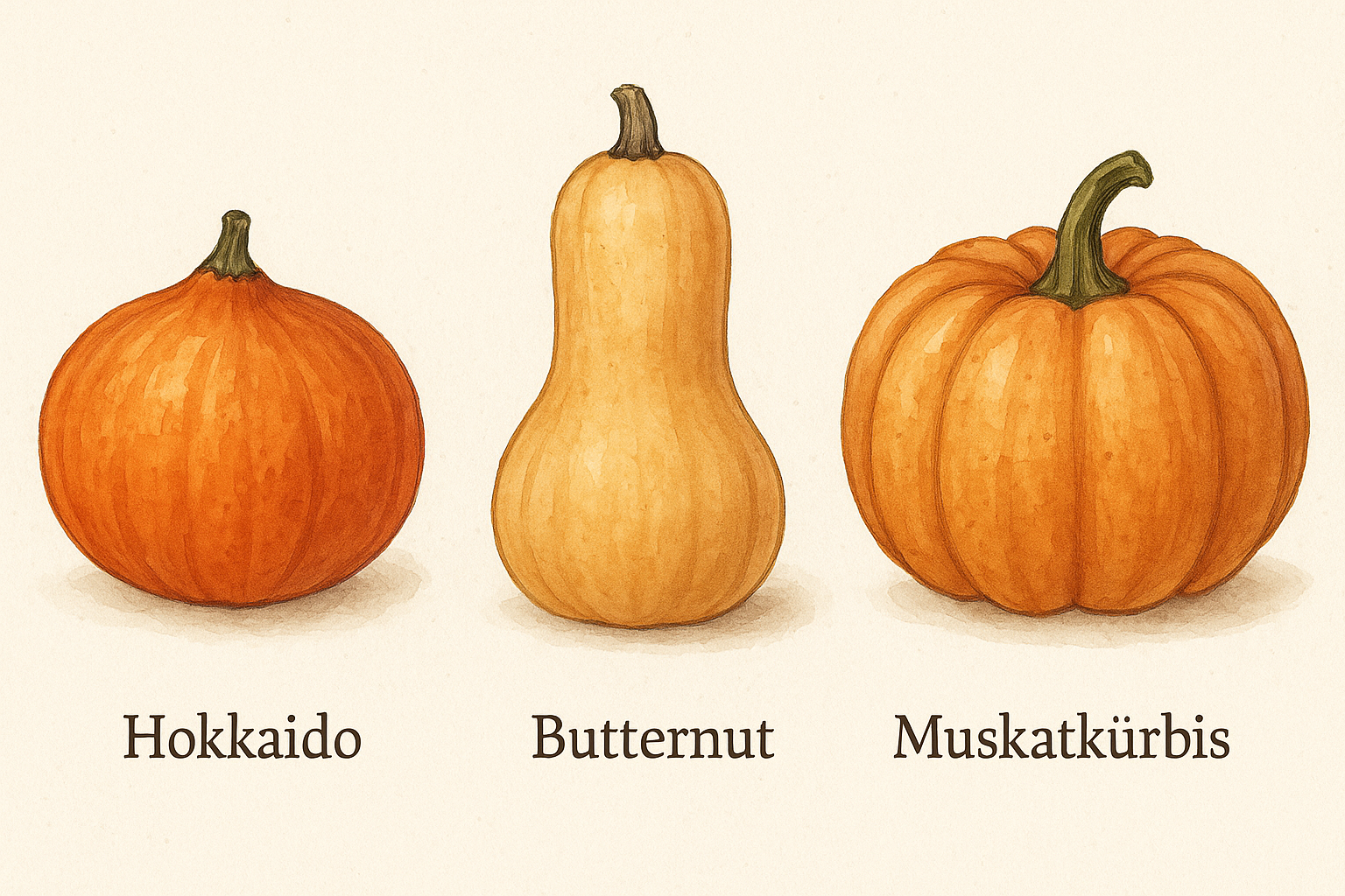 Verschiedene Kürbissorten